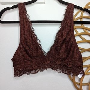 Layered with Lace bralette. Perfect burgundy for fall! Size Large NWT